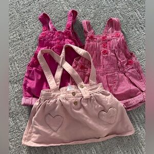 OshKosh B'gosh Pink Baby Overalls 9-18 month set